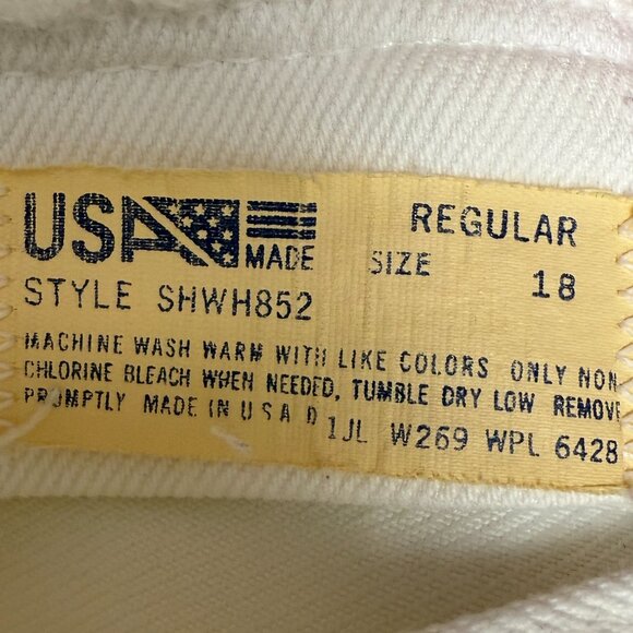 VINTAGE Women's SHEPLERS‎ High Rise Straight Leg Jeans White | Size 18 - Picture 7 of 7